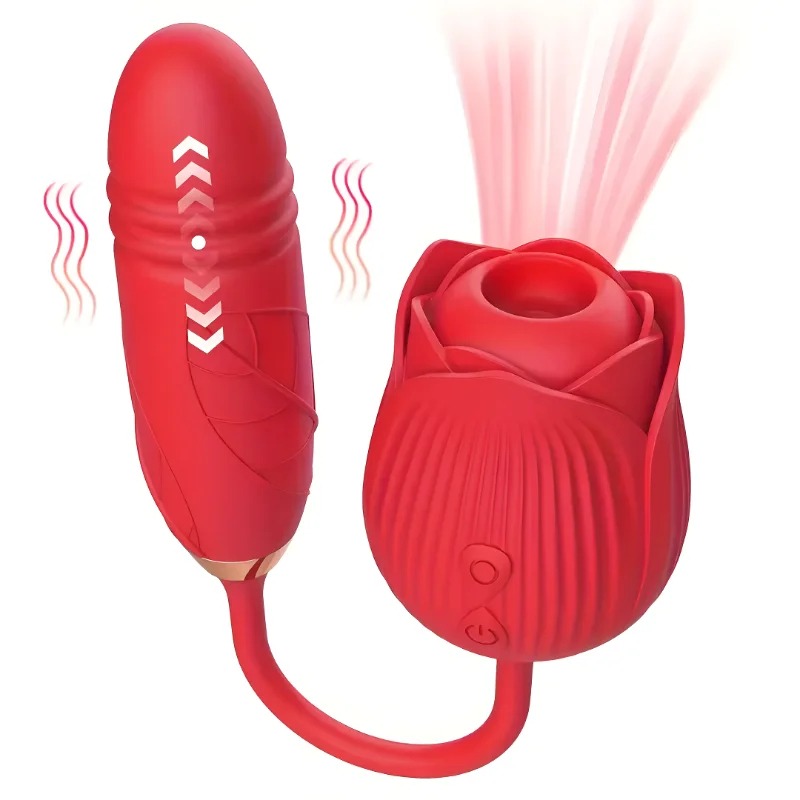 20modes Sucking Rose Sex Toys for Women 3in1 Thrusting Dildo G Spot Anal Vibrator Stimulator Female Vibrating Egg Adult Toys