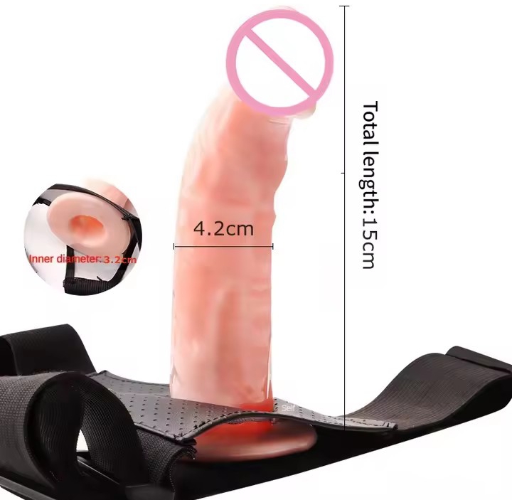 Men Strap On Dildo Panties Wearable Hollow Penis Lengthen Sleeve Strapon Dildo Pants Harness Belt for Man Sex Toys For Woman Gay