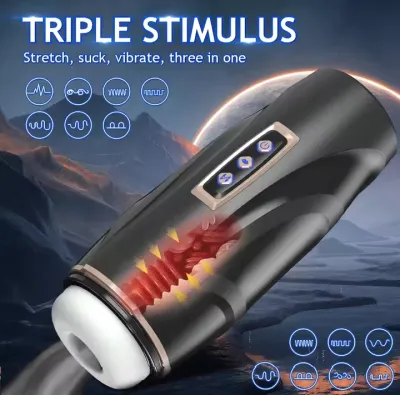 Mens Sex Toy Male Masturbator Realist Vagina Hand Free Pocket Pussy Thrusting Sucking Penis Pump Male Stroker Adult Sex Machine_img_0