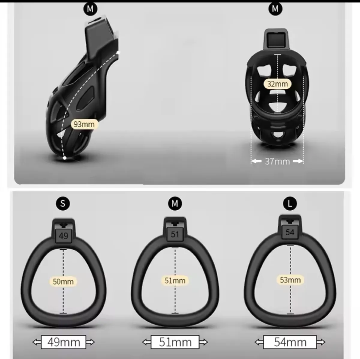 Openable Ring Design Male Urethral Chastity Device Penis Ring Vent Hole Cock Cage CB Lock with 3 Size Sex Toys