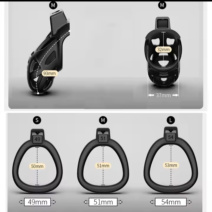 Openable Ring Design Male Urethral Chastity Device Penis Ring Vent Hole Cock Cage CB Lock with 3 Size Sex Toys