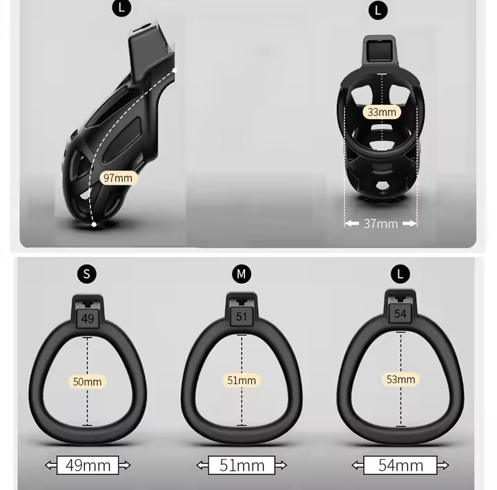 Openable Ring Design Male Urethral Chastity Device Penis Ring Vent Hole Cock Cage CB Lock with 3 Size Sex Toys_img_3