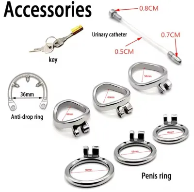 Male Chastity Belt Device Cock Cage Stainless Steel Penis Ring Lock Chastity Cage With Catheter Anti-drop Ring Sex Toys For Men_img_6