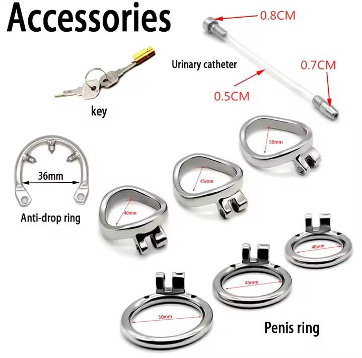 Male Chastity Belt Device Cock Cage Stainless Steel Penis Ring Lock Chastity Cage With Catheter Anti-drop Ring Sex Toys For Men_img_6