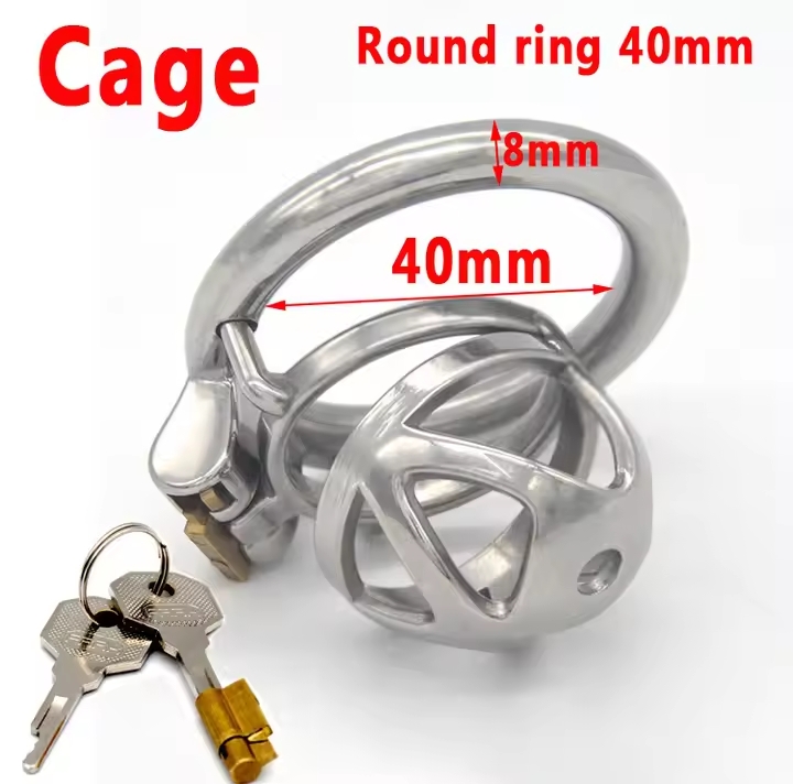 Male Chastity Belt Device Cock Cage Stainless Steel Penis Ring Lock Chastity Cage With Catheter Anti-drop Ring Sex Toys For Men_img_3