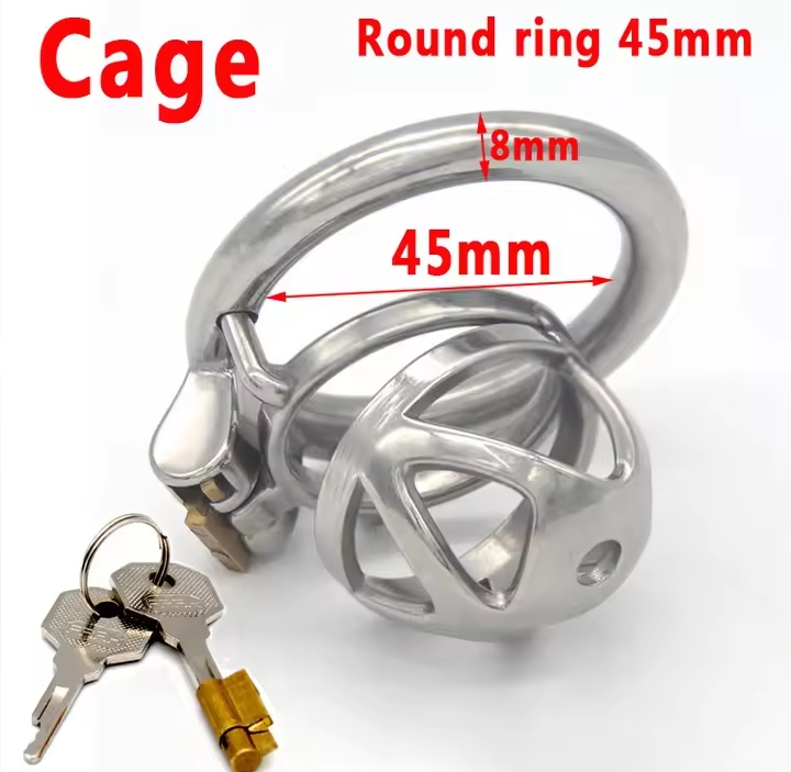 Male Chastity Belt Device Cock Cage Stainless Steel Penis Ring Lock Chastity Cage With Catheter Anti-drop Ring Sex Toys For Men_img_4