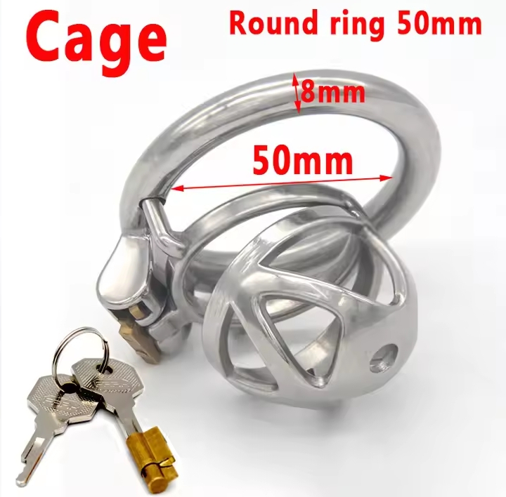 Male Chastity Belt Device Cock Cage Stainless Steel Penis Ring Lock Chastity Cage With Catheter Anti-drop Ring Sex Toys For Men_img_5