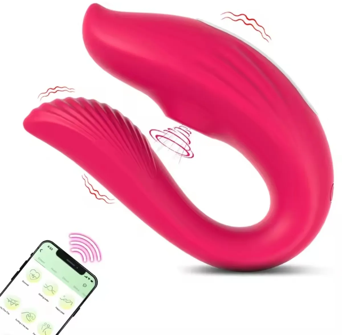 Wireless Remote Sucking Vibrator Wearable U Shaped Dildo Oral Sex Clit Massager Dual Stimulation Adult Couple Sex Toys for Women