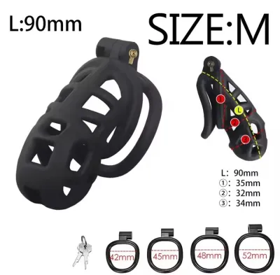 Man Penis Lock Rings Male Chastity Cage Sex Toys Chastity Cock Cage Device Penis Ring Erotic Urethral Products Male With 4 Size_img_2