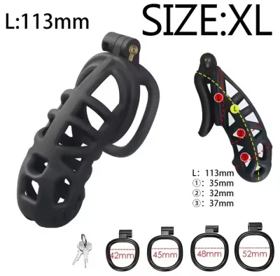 Man Penis Lock Rings Male Chastity Cage Sex Toys Chastity Cock Cage Device Penis Ring Erotic Urethral Products Male With 4 Size_img_4