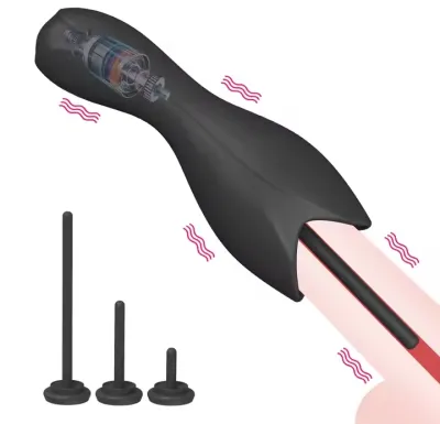 Male Penis Pump Vibrator Urethra Stick Expansion Glans Massage Stimulator Penis Plug Masturbation Cup Erotic SM Sex Toys For Men_img_0