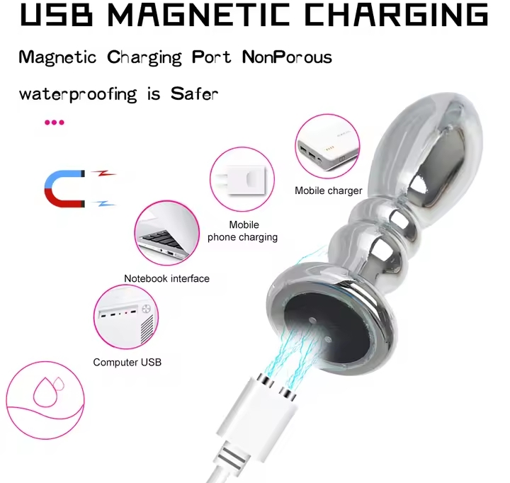 Stainless Steel Anal Vibrators For Men Metal Vibrating Anal Plug Anal Prostate Massager Dildo Sex Toys for Women Gay Butt Plug_img_1