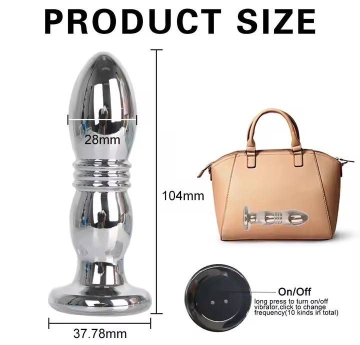 Stainless Steel Anal Vibrators For Men Metal Vibrating Anal Plug Anal Prostate Massager Dildo Sex Toys for Women Gay Butt Plug