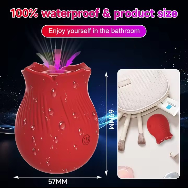 Rose Sucking Vibrator Clitoral Nipple Stimulator with 7 Sucking and Flaping Modes G-spot Dildo Vibrators Sex Toys for Women_img_2