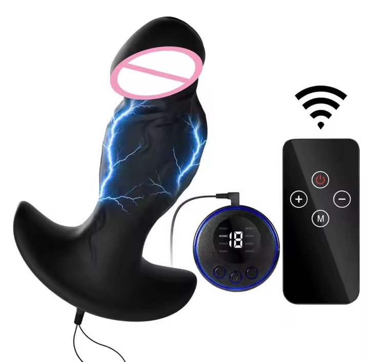 Electric Shock Anal Dildo Butt Plug Prostate Massage Adult Sex Toys For Men Women Clitoris Vagina Stimulation Silicone Analplug_img_1