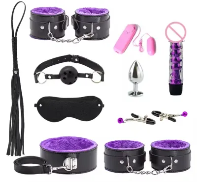 BDSM Restraints Sex 10Pcs Bondage Restraints Kits Fetish Bed Restraints Set for Beginners Adult Games Cuffs_img_1