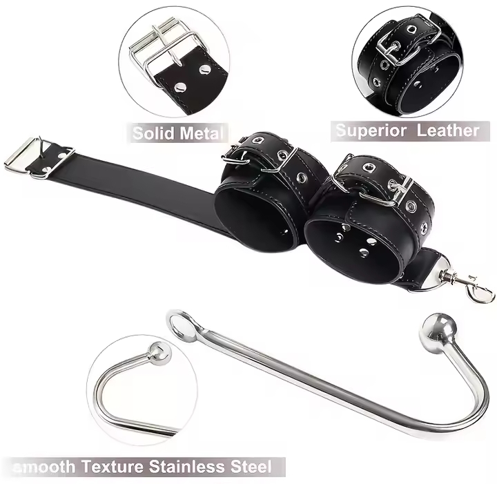 BDSM Anal Hook Collar Gag Bondage Restraints Metal Anal Butt Plug Slave Role Play Sex Toys for Couples SM Adults Sex Games Shop_img_1