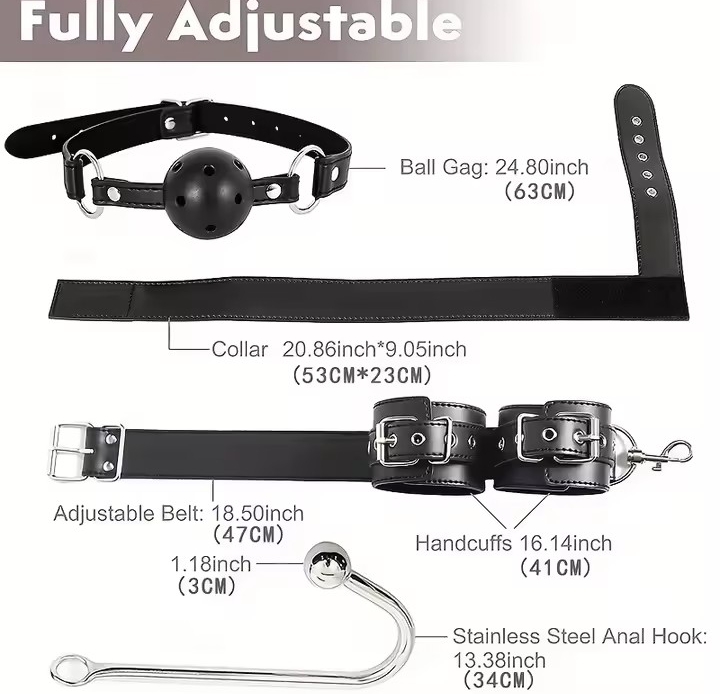BDSM Anal Hook Collar Gag Bondage Restraints Metal Anal Butt Plug Slave Role Play Sex Toys for Couples SM Adults Sex Games Shop_img_3