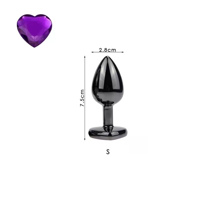 Vaginal Massager Black Metal Butt Plug Vibrator Heart and Round Anal Plug Smooth Candy Adult Game Products Sex Stuff Sexual Toy