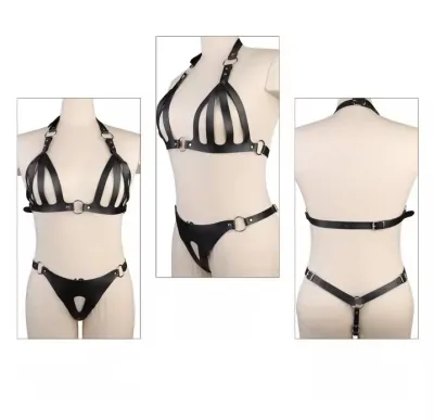 Erotic Restraint Clothing Adjustable BDSM Sex Bondage Adult Products Black Leather Thread Corset Flirting Sex Toys Adult Games_img_1