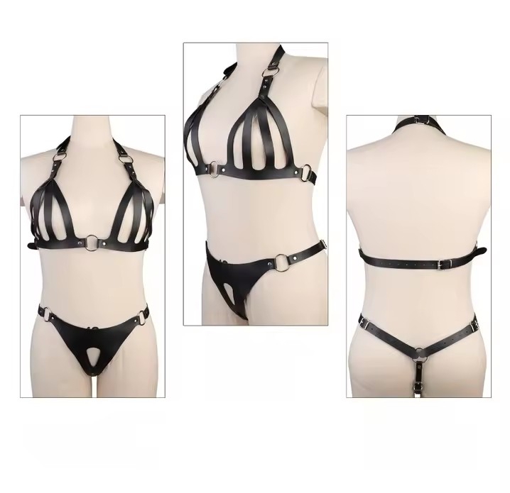 Erotic Restraint Clothing Adjustable BDSM Sex Bondage Adult Products Black Leather Thread Corset Flirting Sex Toys Adult Games_img_1