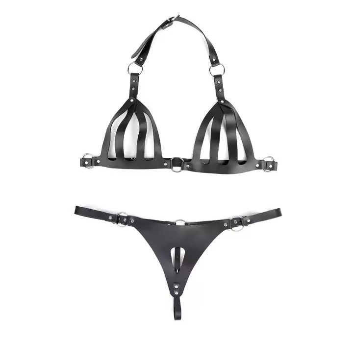 Erotic Restraint Clothing Adjustable BDSM Sex Bondage Adult Products Black Leather Thread Corset Flirting Sex Toys Adult Games_img_2