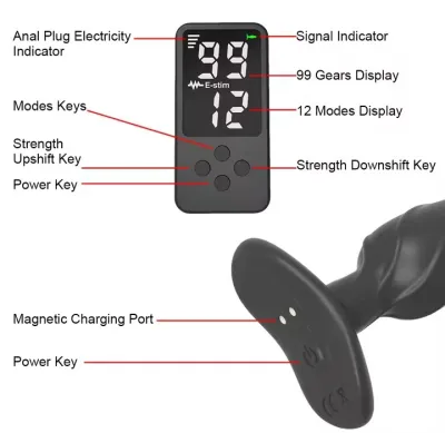 Digital Display Control 99 Gear Electric Shock Anal Plug For Women Vibrators 12Modes Men Masturbator Vaginal Butt Plugs Sex Toys_img_2