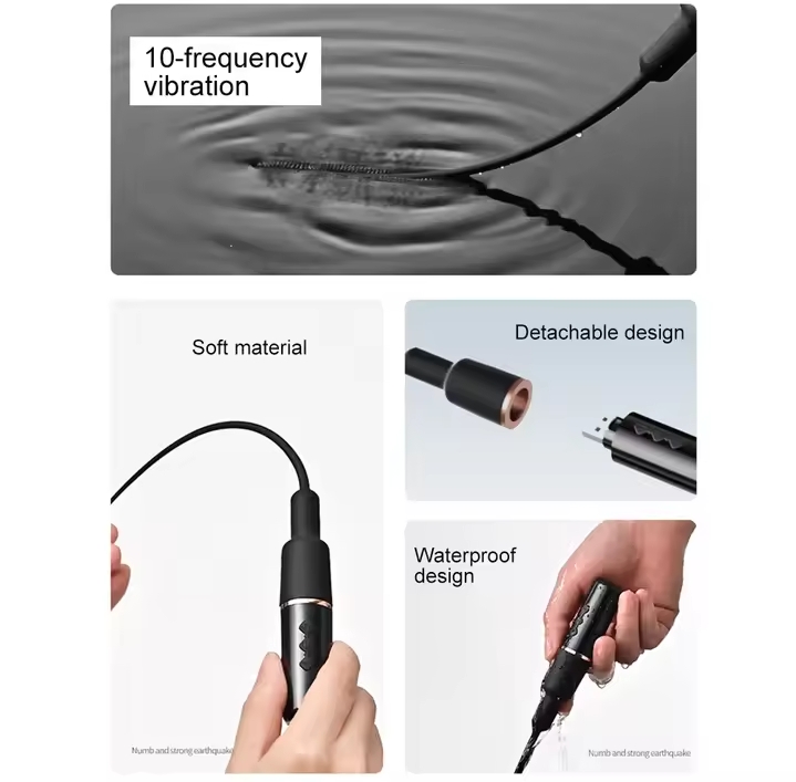 10 Frequency Urethral Vibrator Catheter Penis Plug Sex Toy For Men Vibrating Urethral Plug Penis Insertion Urethra Sound Dilator_img_1