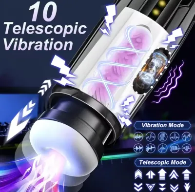 3 IN 1 Automatic Telescopic Sucking Male Masturbator Cup Enlargement Penis Pump Vibrating Pussy Real Vagina Sex Toys for Men_img_1