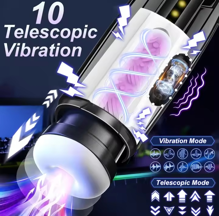 3 IN 1 Automatic Telescopic Sucking Male Masturbator Cup Enlargement Penis Pump Vibrating Pussy Real Vagina Sex Toys for Men_img_1