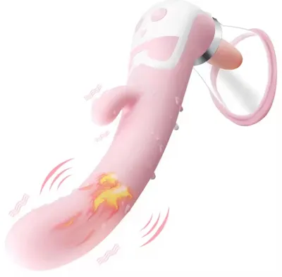 Heating Dildo Tongue Licking Vibrator Nipple Clitoris Sucker Stimulator Oral Sex Vibrating Vagina Masturbator Sex Toys for Women_img_0