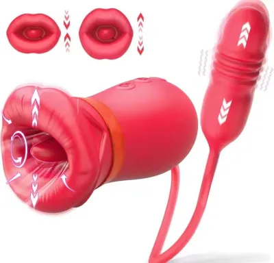 Thrusting G Spot Vibrators 10 Sucking Modes for Clitoral Nipple Stimulation Anal Double-Ended Dildos Adult Sex Toys for Couples_img_0