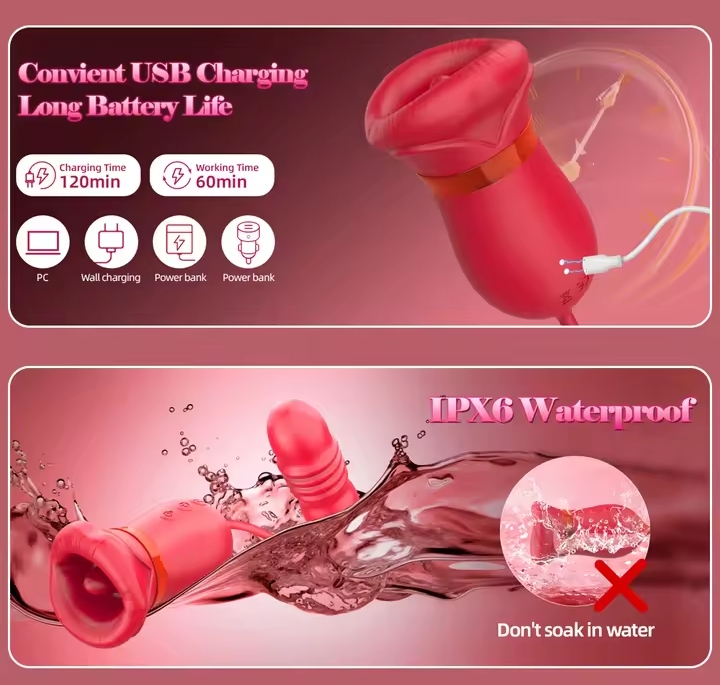 Thrusting G Spot Vibrators 10 Sucking Modes for Clitoral Nipple Stimulation Anal Double-Ended Dildos Adult Sex Toys for Couples_img_2