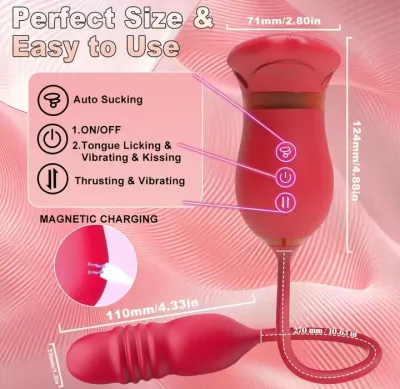 Thrusting G Spot Vibrators 10 Sucking Modes for Clitoral Nipple Stimulation Anal Double-Ended Dildos Adult Sex Toys for Couples_img_3
