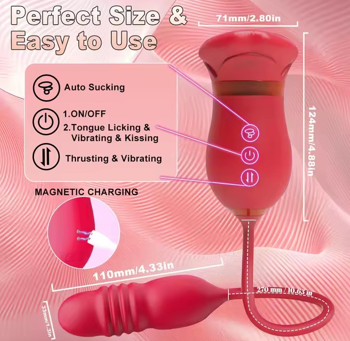 Thrusting G Spot Vibrators 10 Sucking Modes for Clitoral Nipple Stimulation Anal Double-Ended Dildos Adult Sex Toys for Couples_img_3