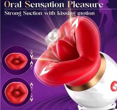 Soft Tongue Licking Sucking Vibrator for Women Clitoral Female Sex Toys with 10 Mode G spot Nipple Stimulator Mouth Vibrator_img_3