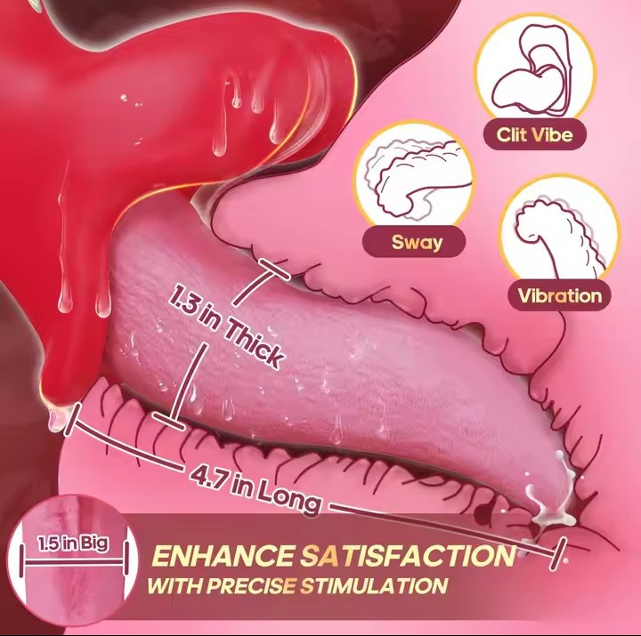 Realistic Licking Tongue Vibrator Clit Vaginal Stimulator Masturbator Dildo 9 Swing & Vibrating Sex Toys for Women Adult Female_img_2