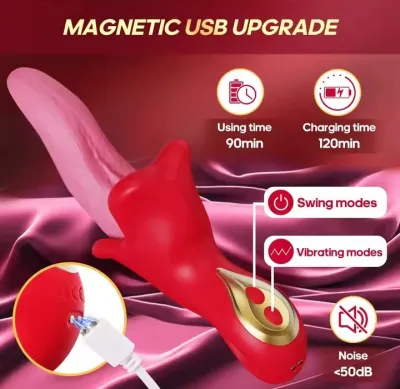 Realistic Licking Tongue Vibrator Clit Vaginal Stimulator Masturbator Dildo 9 Swing & Vibrating Sex Toys for Women Adult Female_img_4