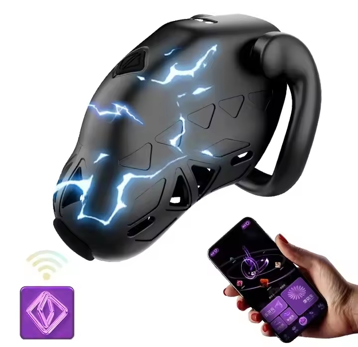 APP Chastity Cage Electric Shock Penis Lock Remote Control Abstinence Sex Adult Toy Cock Cage with Urethral Plug for Men