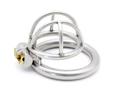 Lockable Stainless Steel Male Chastity Device Belt Cock Cage with 3 Size Penis Ring Bondage Adult Game Sex Toys for Men A231_img_6
