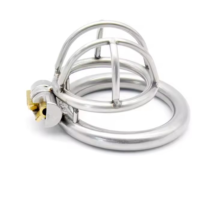 Lockable Stainless Steel Male Chastity Device Belt Cock Cage with 3 Size Penis Ring Bondage Adult Game Sex Toys for Men A231_img_6
