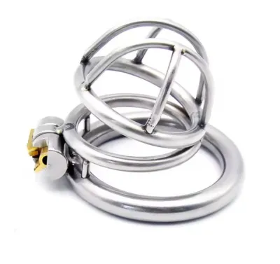 Lockable Stainless Steel Male Chastity Device Belt Cock Cage with 3 Size Penis Ring Bondage Adult Game Sex Toys for Men A231_img_7