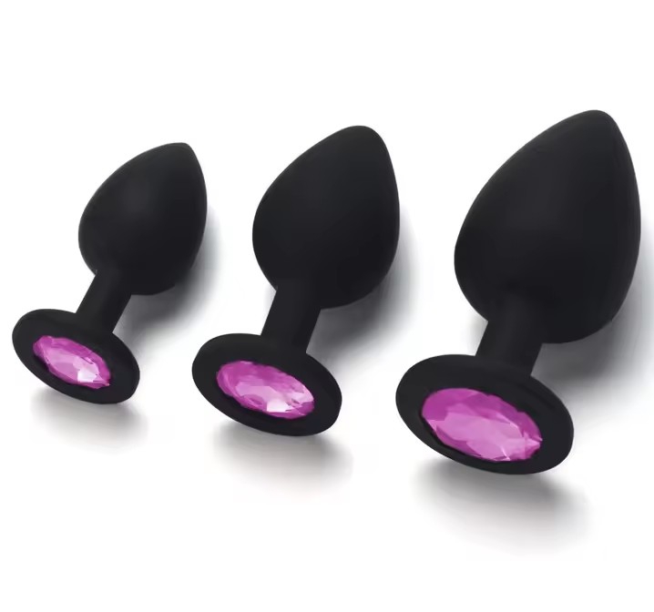 100% Silicone Butt Plug Anal Plugs Unisex Sex Stopper 3 Different Size Adult Toys for Men/Women Anal Trainer For Couples SM