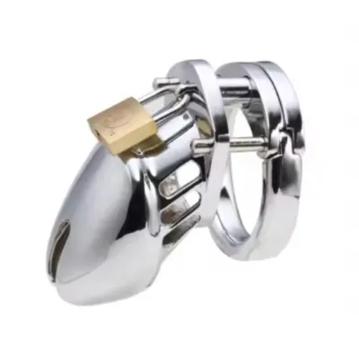 Male Stainless Steel/Chrome Plated Chastity Device Lockable Breathable Cock Cage Adult Product Penis Ring Sex Toys for Adult Men_img_0