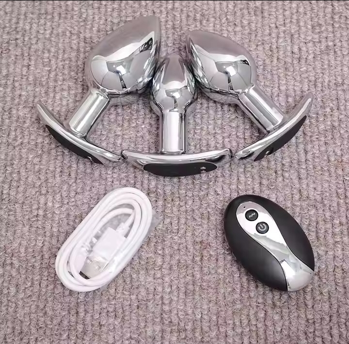 SML Vibrating Anal Plug Remote Control Metal Wearable Anal Beads Butt Plug Insert Ass Vaginal Prostate Massager Sex Toy Dildo_img_2
