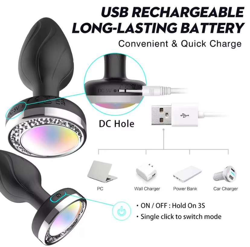 Remote Control Luminous Color Silicone Anal Plug Sex Toys Vibrator for Women 7 Vibration Butt Plug Female Masturbation Massager_img_1