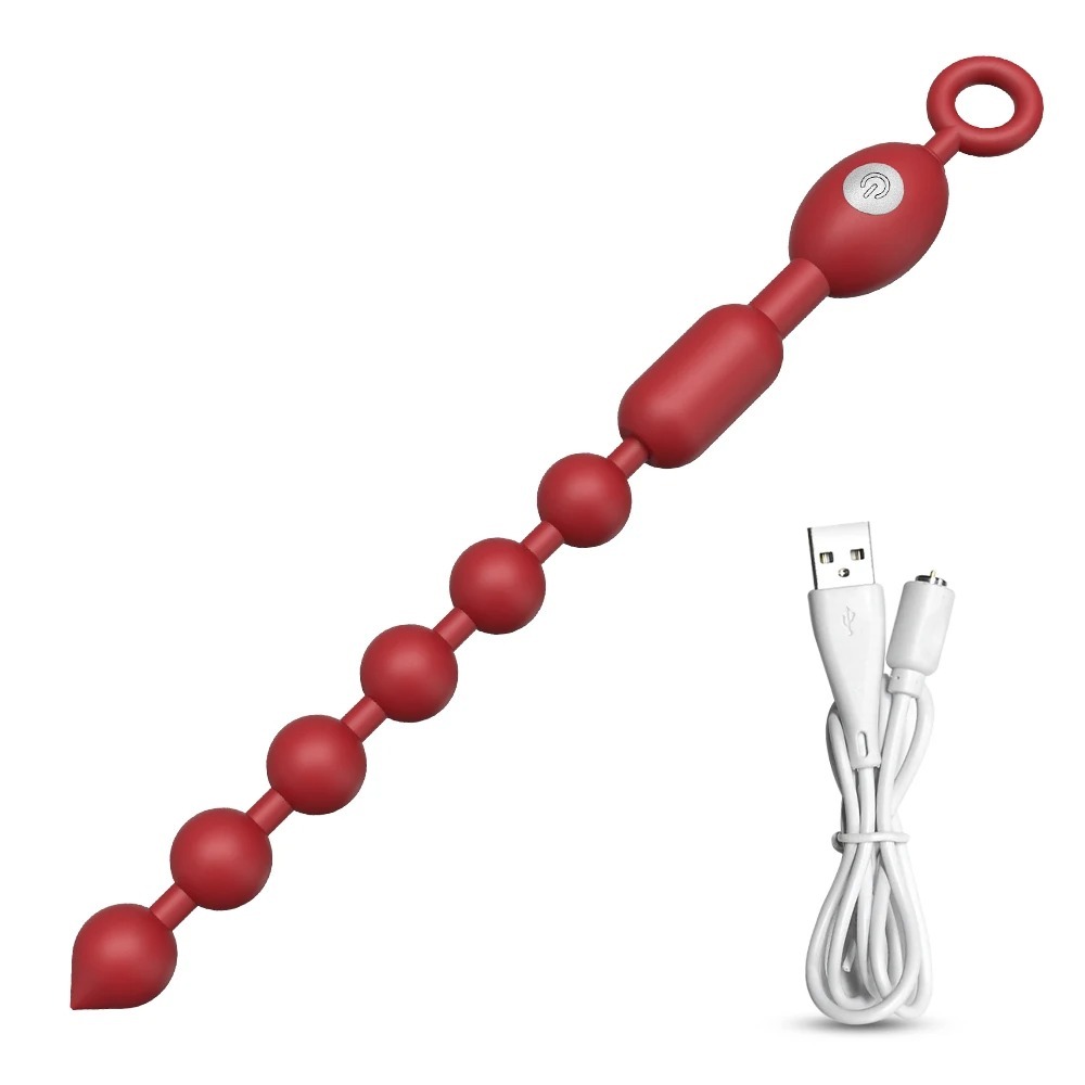 Vibrating Anal Beads Prostate Massager Flexible Silicone Plug Vibrador adult sex toys For Men Women Anal Stimulation_img_1