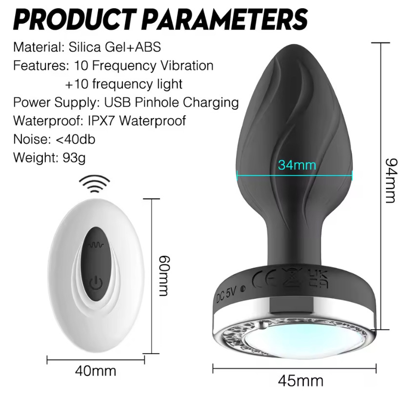 Remote Control Luminous Color Silicone Anal Plug Sex Toys Vibrator for Women 7 Vibration Butt Plug Female Masturbation Massager_img_3