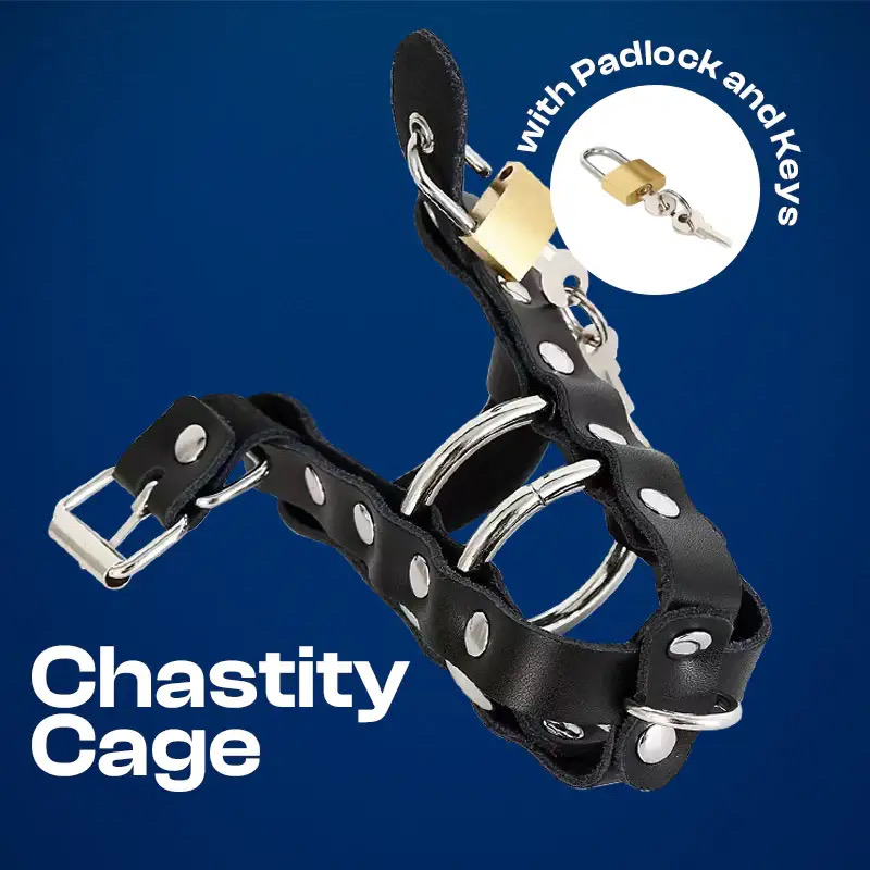 Ebon Hold - Male Leather Chastity Cage_img_2