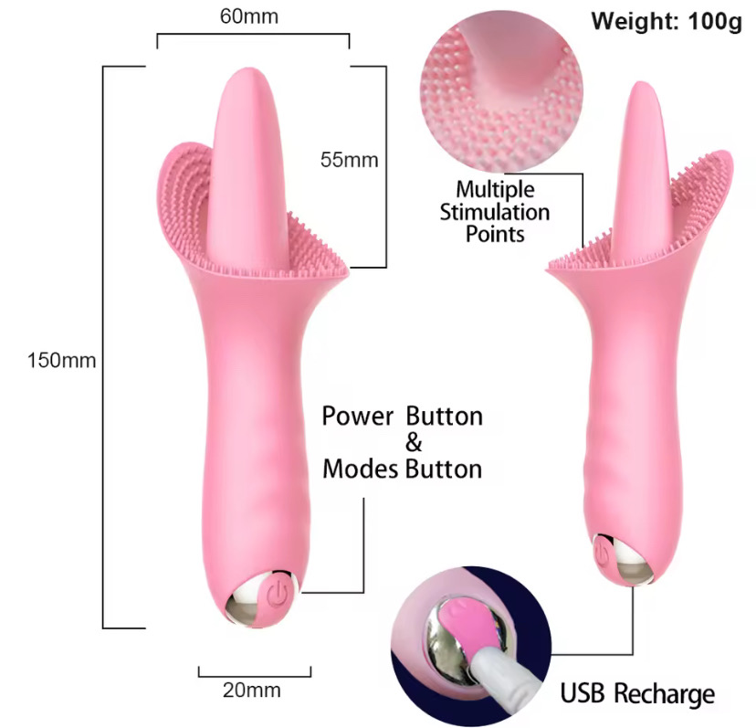 G Spot Clitoral Vibrator Tongue Licking Clit Tickler Adult Sex Toy for Women 10 Modes Vibrating Orgasm Vaginal sex toys massager_img_2